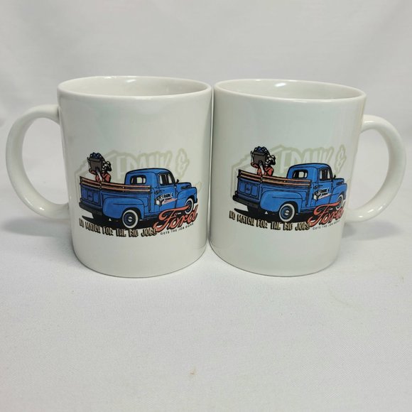 Ford Motor Co Frank And Sons Pickup 10 oz Coffee Cup Mugs Set of 2 - Picture 1 of 9